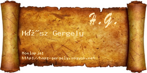 Hász Gergely névjegykártya